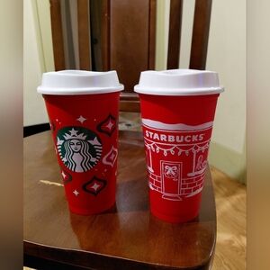Starbucks Holiday reusable red cups